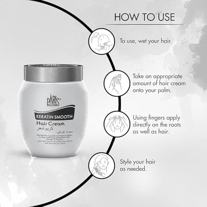 Paris Collection Hair Cream - Smooth Keratin - 220ml - Image 2